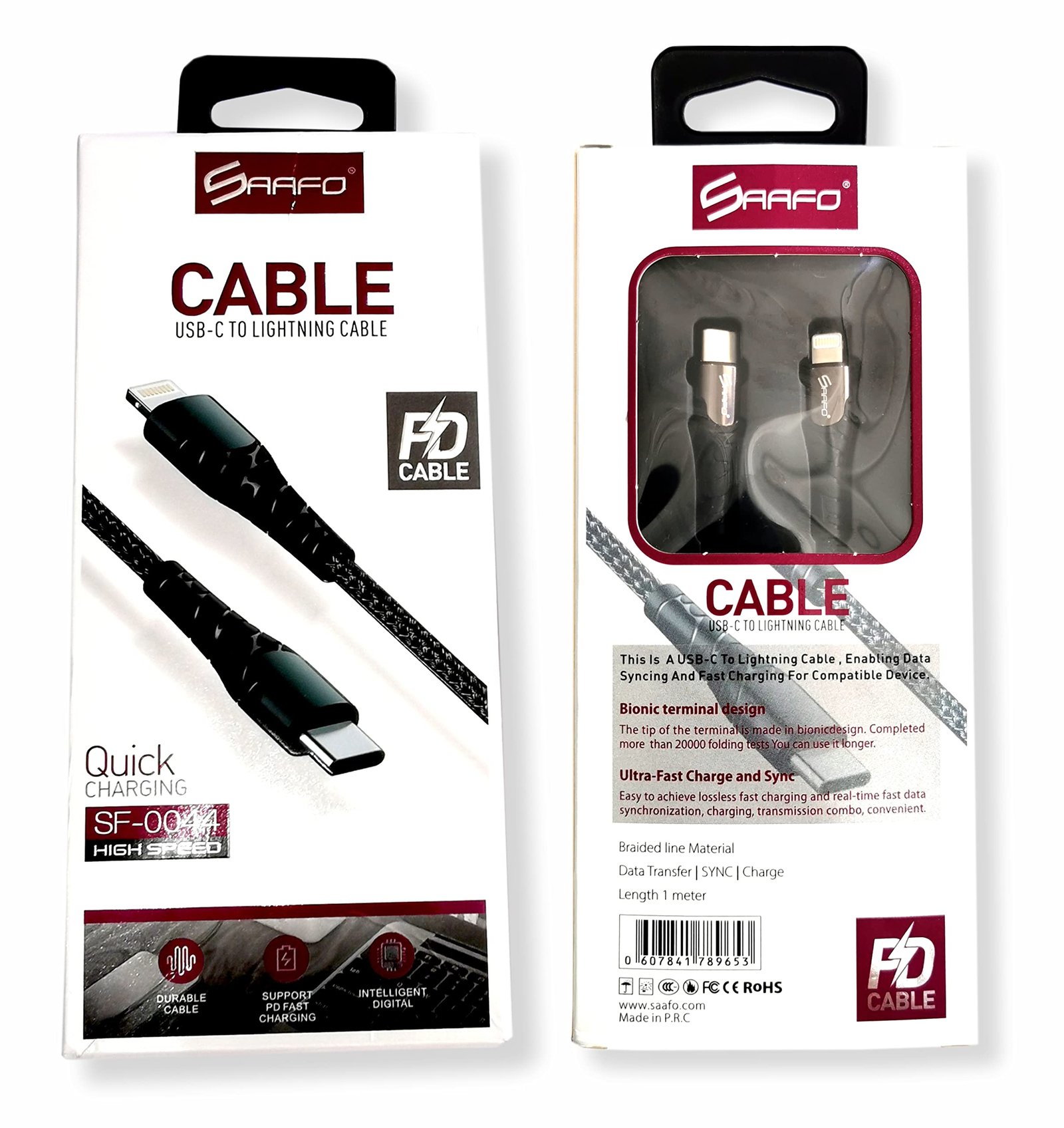 SAAFO 27W - 200CM LIGHTNING TO TYPE-C