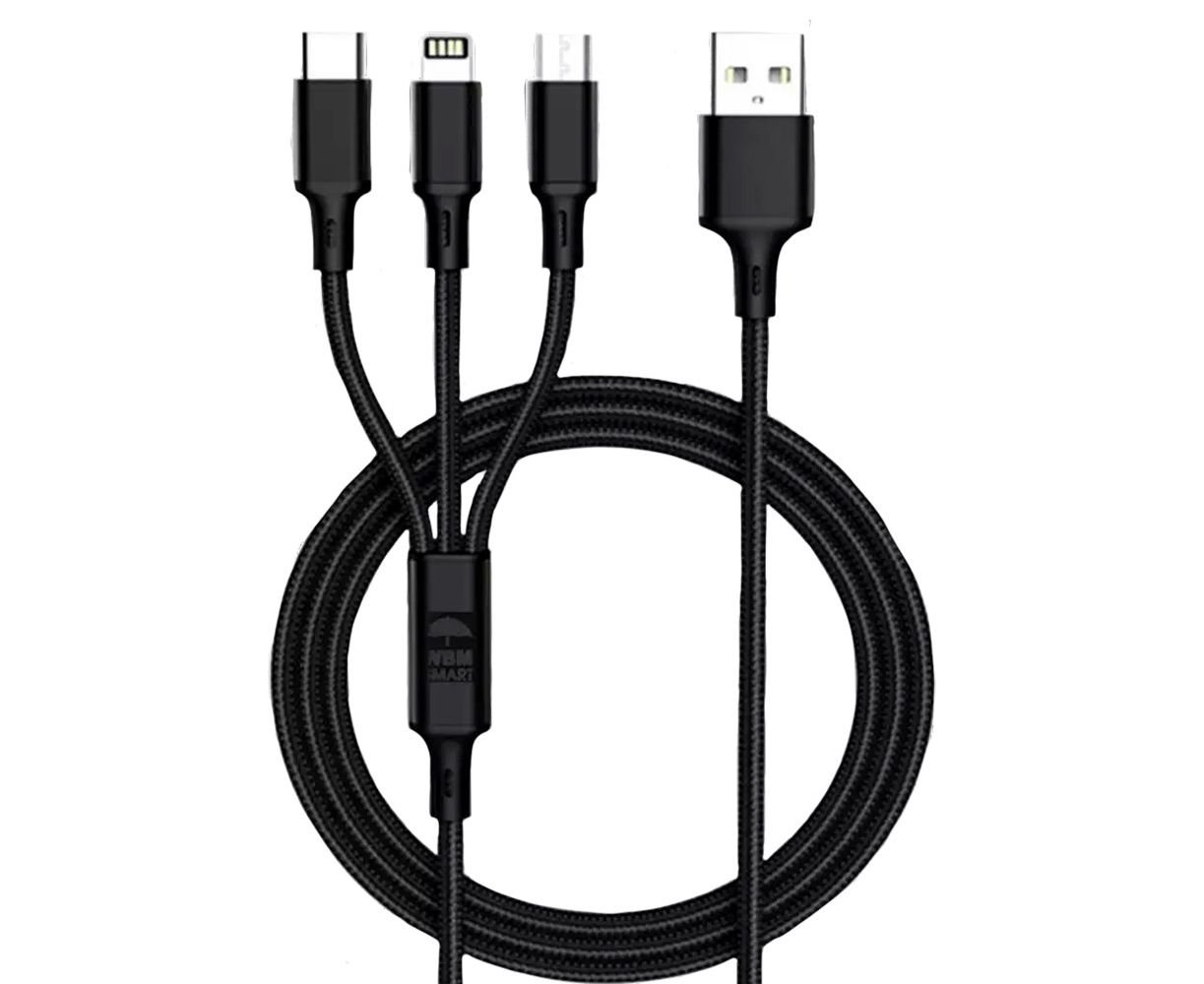 SAAFO 3A - 3 IN 1 USB CABLE 1.2M