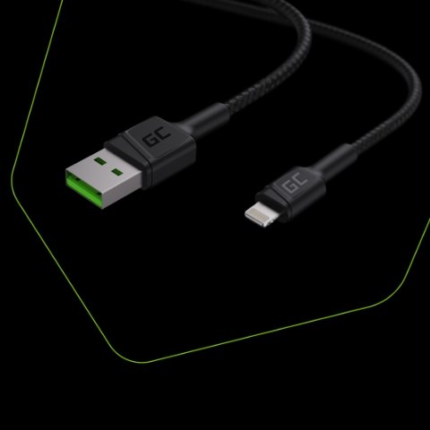 RECRSI USB - LIGHTNING  GREEN BRAIDED THREAD